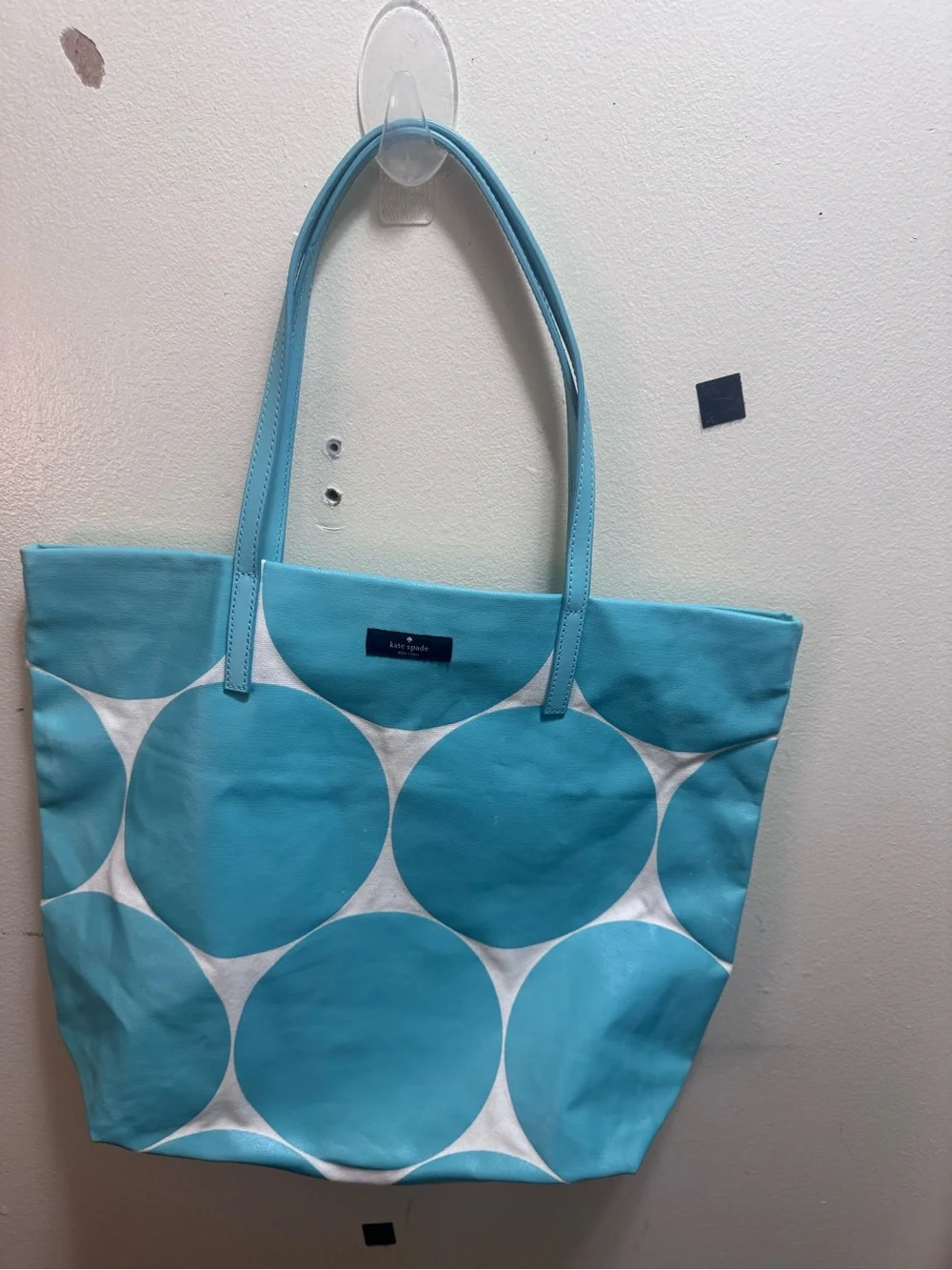 kate spade Aqua Dot Canvas Tote Bag - Picture 1 of 4